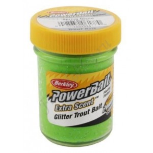 Форелевая паста Berkley Powerbait Extra Scent Glitter Trout Bait, Chartreuse